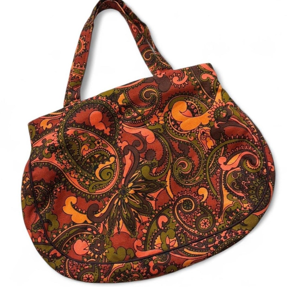 1960s Paisley Psychedelic Print Bag